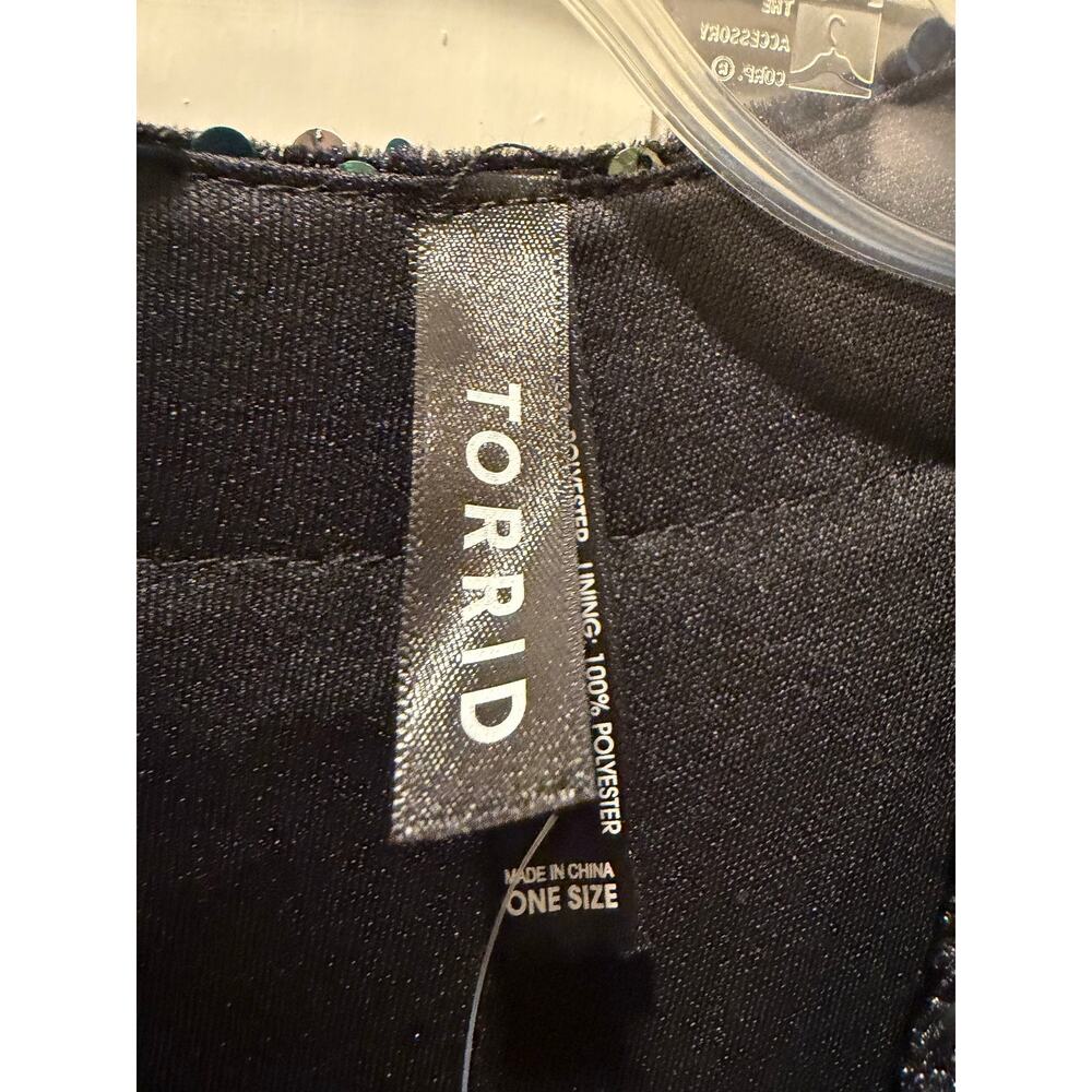 Torrid Black & Iridescent Sequined Open Ruana/Kimono Cover-up Plus Size NWT - Picture 6 of 11